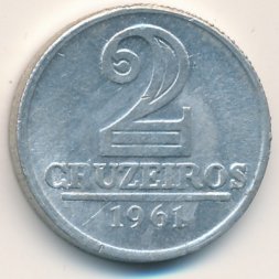 Бразилия 2 крузейро 1961 год