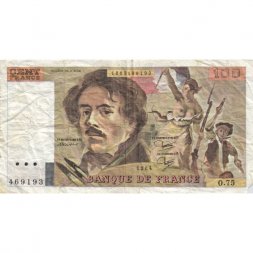 Франция 100 франков 1984 год - F (проколы)