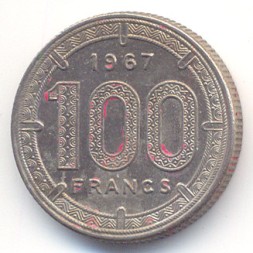 Монета Камерун 100 франков 1967 год