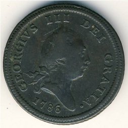 Остров Мэн 1/2 пенни 1786 год