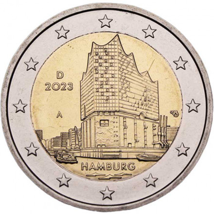 Германия 2 евро 2023 год - Гамбург, Эльбская филармония (A)