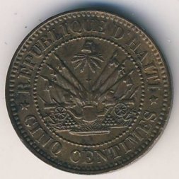 Гаити 5 сантимов 1863 год