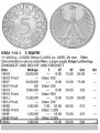 ФРГ 5 марок 1956 Орёл - J