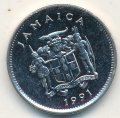 Ямайка 5 центов 1991 год - Острорылый крокодил
