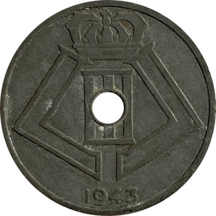 Бельгия 25 сантимов 1943 год BELGIE - BELGIQUE