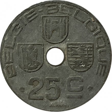Бельгия 25 сантимов 1943 год BELGIE - BELGIQUE