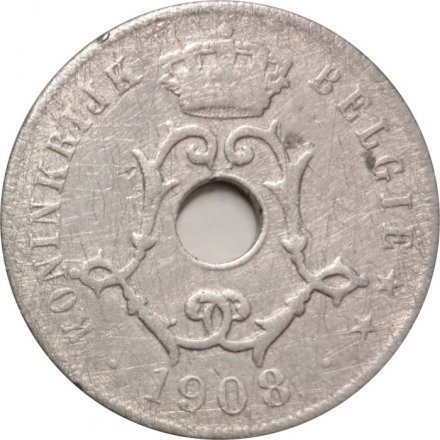 Бельгия 25 сантимов 1908 год BELGIE