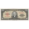 Куба 20 песо 1958 год - VF