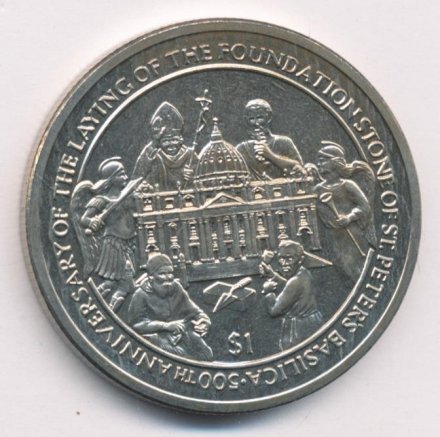 Сьерра-Леоне 1 доллар 2006 год - 500 лет основанию Собора Святого Петра