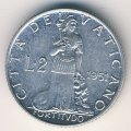 Ватикан 2 лиры 1951 год
