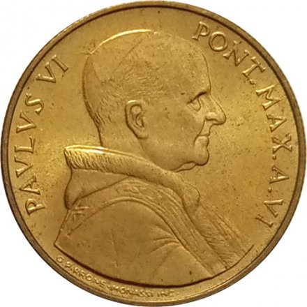 Ватикан 20 лир 1968 год