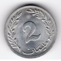 Тунис 2 миллима 1960 год