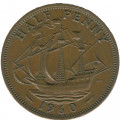 Великобритания 1/2 пенни 1960 год