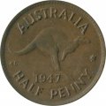 Австралия 1/2 пенни 1947 год - Король Георг VI