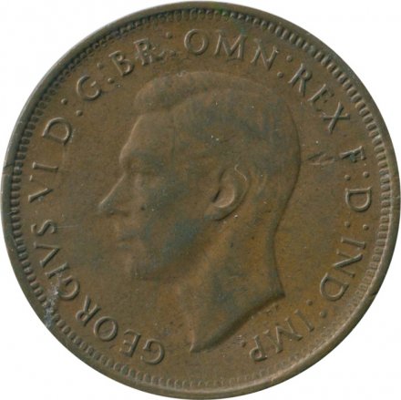 Австралия 1/2 пенни 1947 год - Король Георг VI
