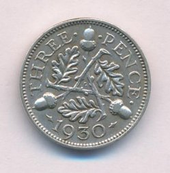Великобритания 3 пенса 1930 год