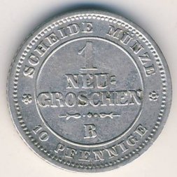 Саксония 1 новый грош 1865 год