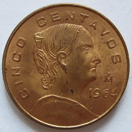 Мексика 5 сентаво 1964 год