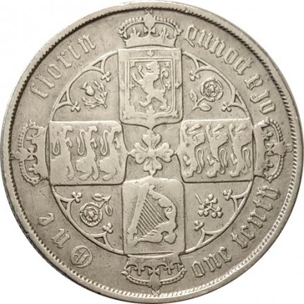 Великобритания 2 шиллинга (1 флорин) 1883 год - Готический флорин