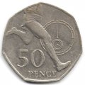 Великобритания 50 пенсов 2004 год - 50-летие мирового рекорда Роджера Баннистера