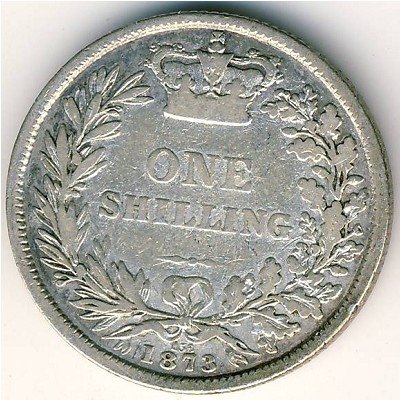 Великобритания 1 шиллинг 1873 год