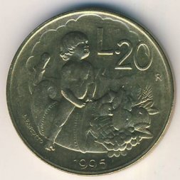 Сан-Марино 20 лир 1995 год