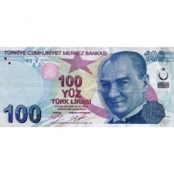 Турция 100 лир 2009 (2017) год - Мустафа Кемаль Ататюрк - VF