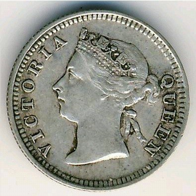 Гонконг 5 центов 1887 год