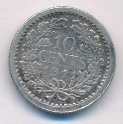 Нидерланды 10 центов 1911 год