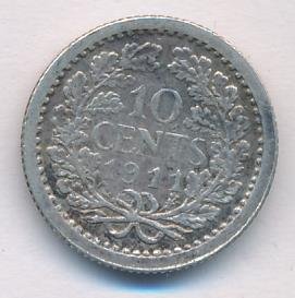 Нидерланды 10 центов 1911 год