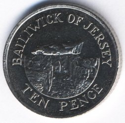 Джерси 10 пенсов 2010 год