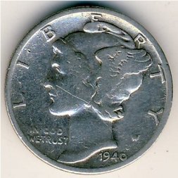 США 1 дайм (10 центов) 1940 год