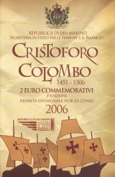 Монета Сан-Марино 2 евро 2006 год - Христофор Колумб