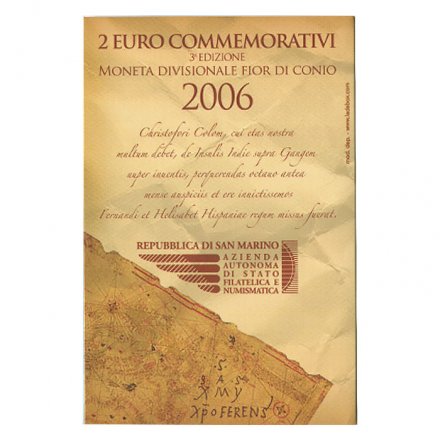 Сан-Марино 2 евро 2006 год - Христофор Колумб