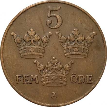 Швеция 5 эре 1930 год