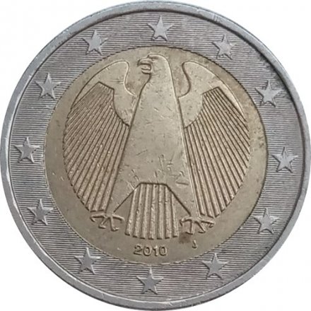 Германия 2 евро 2010 год - Орёл (J)