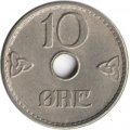 Норвегия 10 эре 1939 год - Король Хокон VII