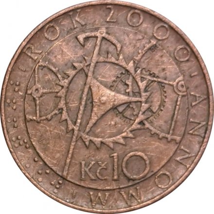 Чехия 10 крон 2000 год - Смена тысячелетия - 2000 год