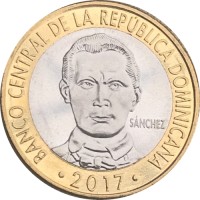 Доминиканская республика 5 песо 2017 год
