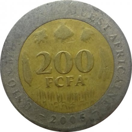 Западная Африка 200 франков 2005 год