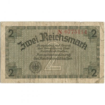 Германия 2 рейхсмарки 1939-1945 годов выпуска - Немецкие оккупационные территории - F