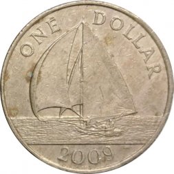Бермудские острова 1 доллар 2009 год - F