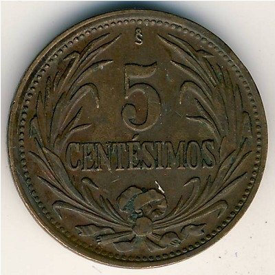 Уругвай 5 сентесимо 1946 год