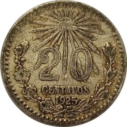 Мексика 20 сентаво 1925 год
