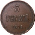 Финляндия 5 пенни 1911 год