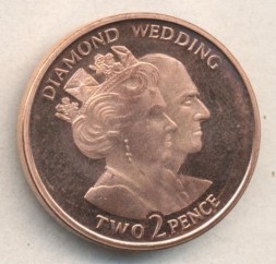 Монета Гибралтар 2 пенса 2007 год