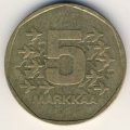 Финляндия 5 марок 1976 год