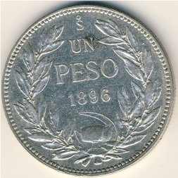 Чили 1 песо 1896 год