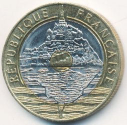 Франция 20 франков 1995 год - Мон-Сен-Мишель (гора святого Михаила)
