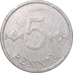Финляндия 5 пенни 1987 год